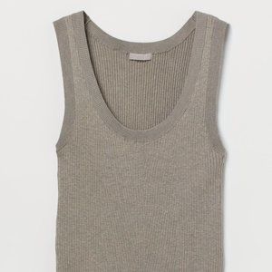 H&M Ribbed Tank Top - Taupe